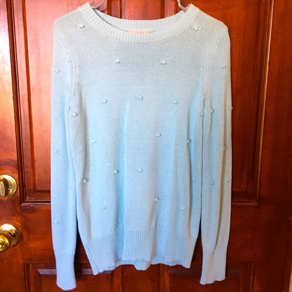 Light blue textured bobble sweater